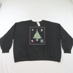 Presents Christmas Tree Sweatshirt Black Sweater CST Sport 4X Womens 1990s New